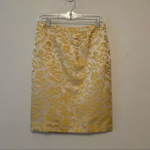 Banana Republic gold pencil mini skirt Size 2